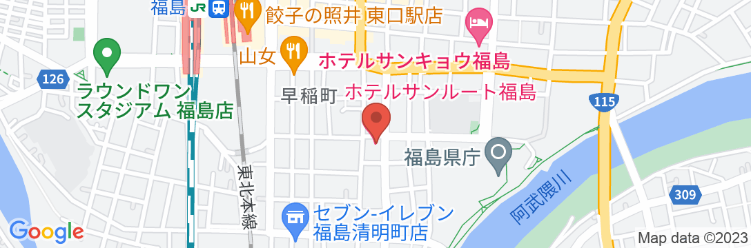 ホテルサンルート福島の地図
