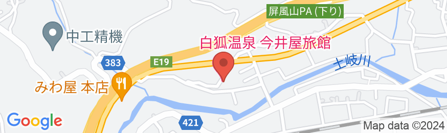 白狐温泉 料理旅館今井屋の地図