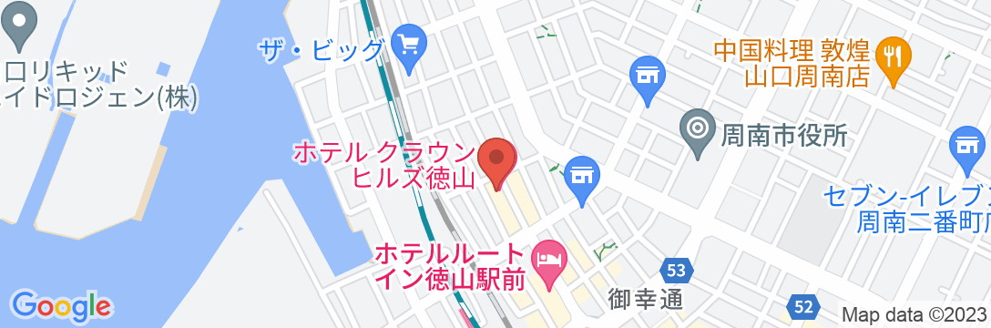ホテルクラウンヒルズ徳山(BBHホテルグループ)の地図