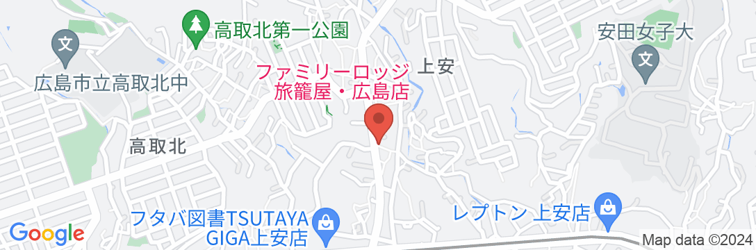 ファミリーロッジ旅籠屋・広島店の地図