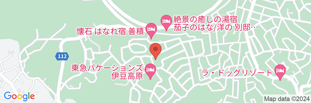 伊豆高原 全室露天風呂付客室1日2組の宿 花彩亭(はないろてい)の地図