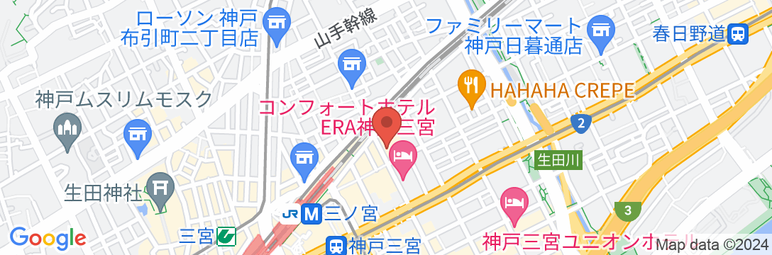 住友不動産ホテル ヴィラフォンテーヌ神戸三宮の地図