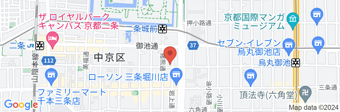 京都の町家宿 三条宿の地図