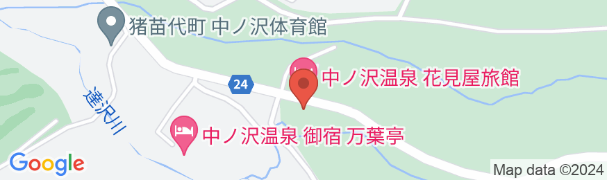 中ノ沢温泉 磐梯西村屋の地図
