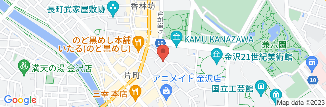 備長炭の湯 ホテルクラウンヒルズ金沢香林坊(BBHホテルグループ)の地図