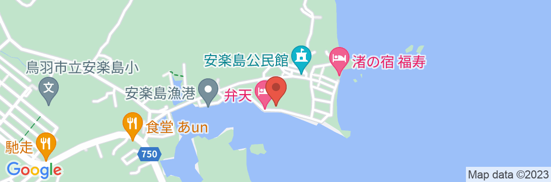 活魚料理の旅館 弁天の地図
