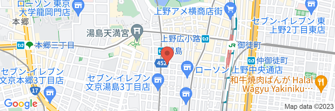 東京上野ユースホステルの地図