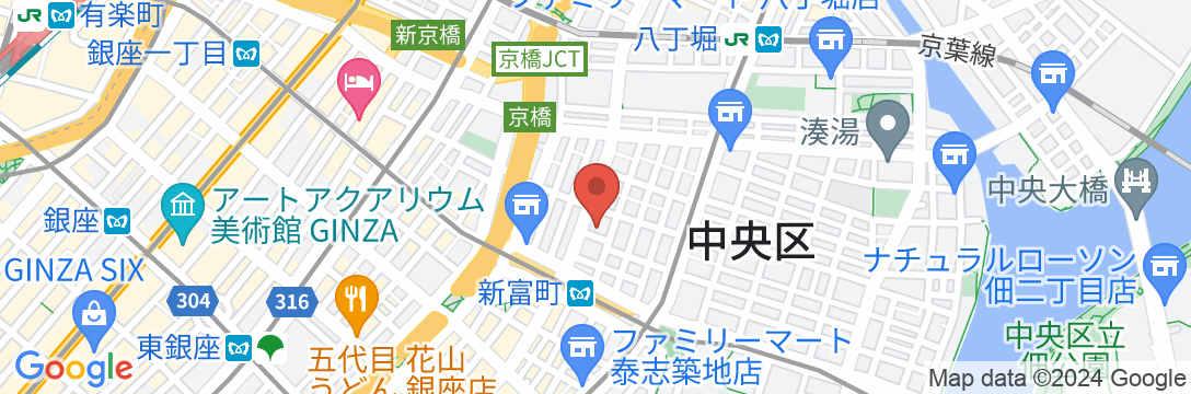 アパホテル〈銀座 新富町駅前〉の地図