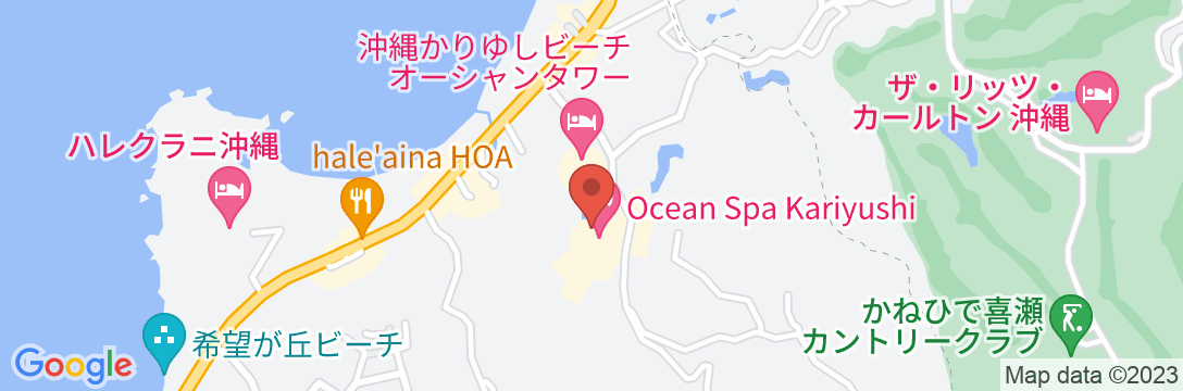 沖縄かりゆしビーチリゾート・オーシャンスパの地図