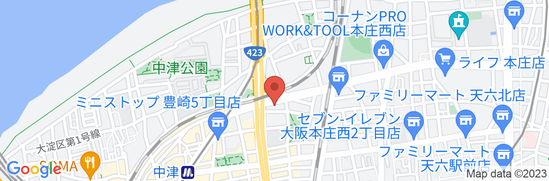 東横INN梅田中津2の地図