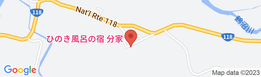 岩瀬湯本温泉 ひのき風呂の宿 分家の地図