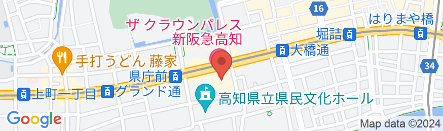 ザ クラウンパレス新阪急高知(旧高知新阪急ホテル)の地図