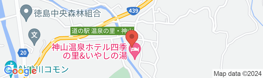 神山温泉 ホテル四季の里&いやしの湯の地図
