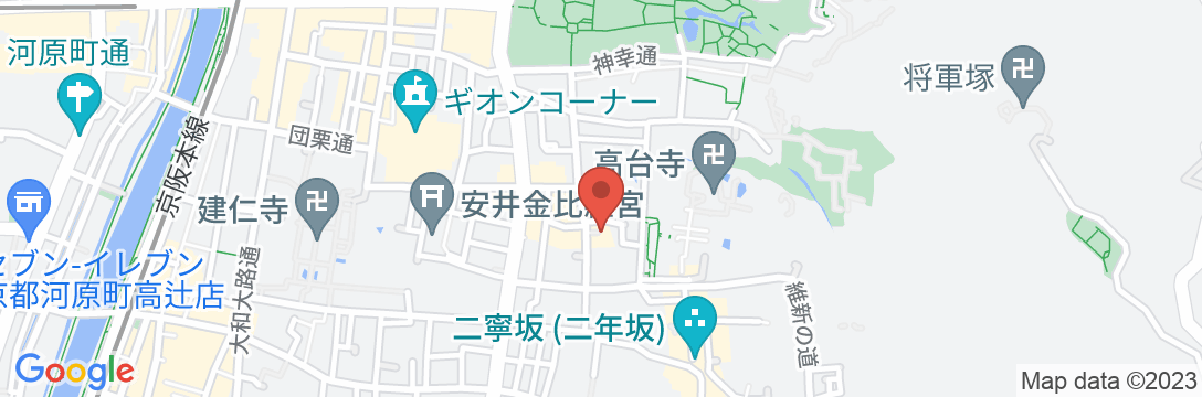 京の片泊まり 清水びろうど庵の地図