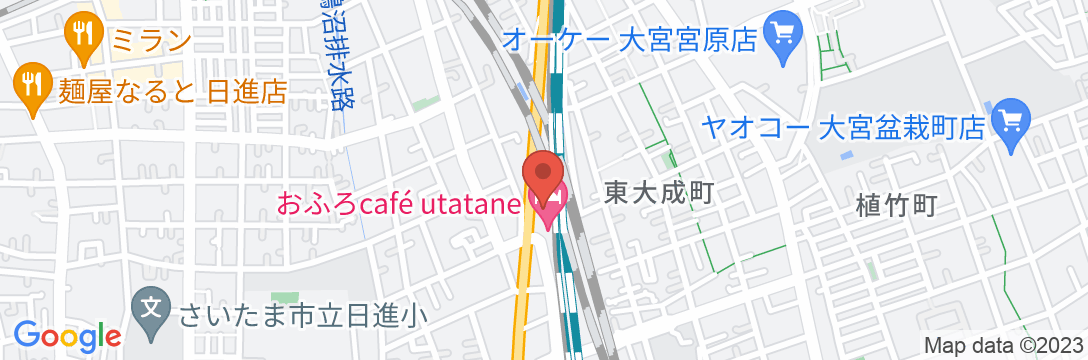 おふろcafe utataneの地図