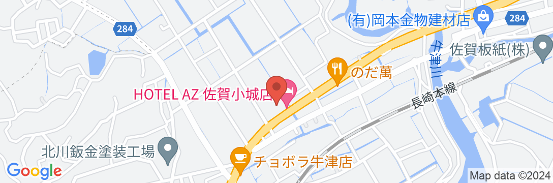 HOTEL AZ 佐賀小城店の地図