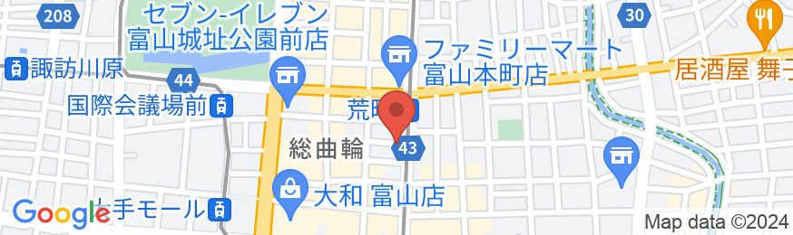 ホテルアルファーワン富山荒町の地図