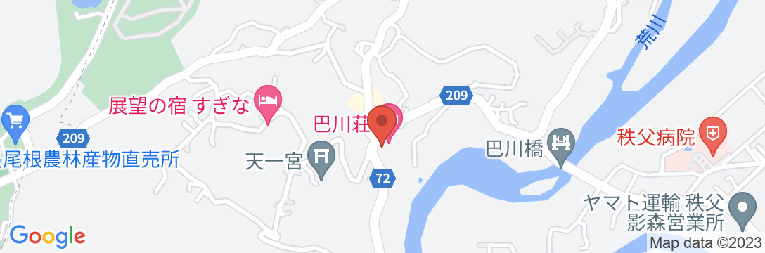 観光旅館 巴川荘の地図