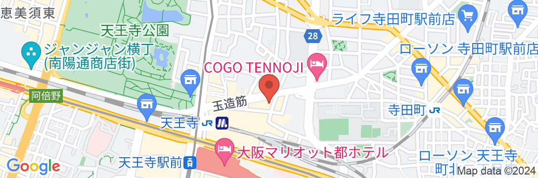 ホテルバリタワー大阪天王寺の地図