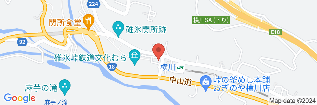 碓日のお宿 東京屋の地図