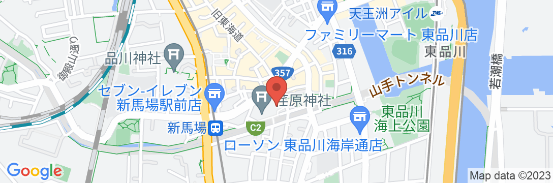高濃度炭酸泉 七福神の湯 スーパーホテル品川・新馬場の地図