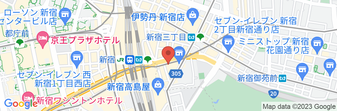 豪華カプセルホテル 安心お宿プレミア新宿駅前店の地図