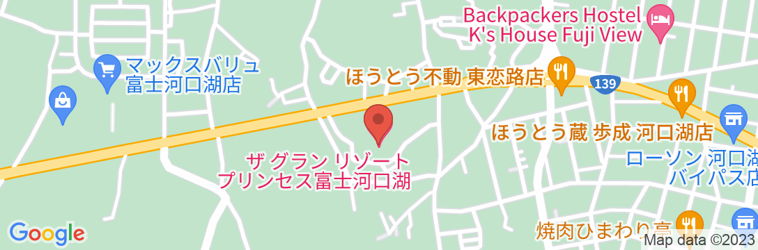 ザ グラン リゾート プリンセス富士河口湖の地図