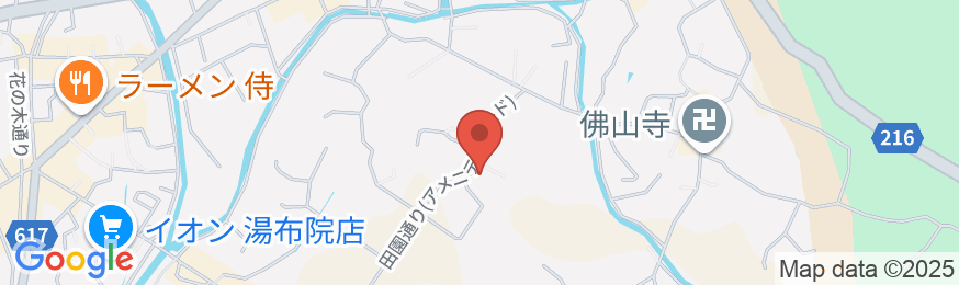 和モダンな温泉旅館 湯布院旅の蔵の地図