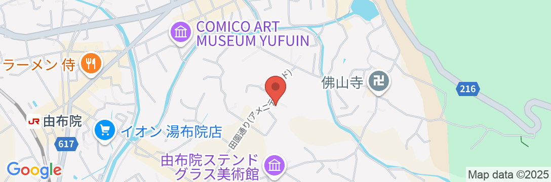 和モダンな温泉旅館 湯布院旅の蔵の地図