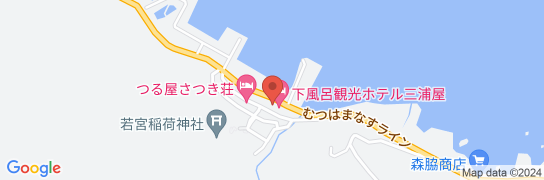 下風呂観光ホテル 三浦屋の地図