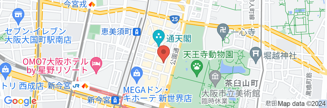 東横INN大阪通天閣前の地図