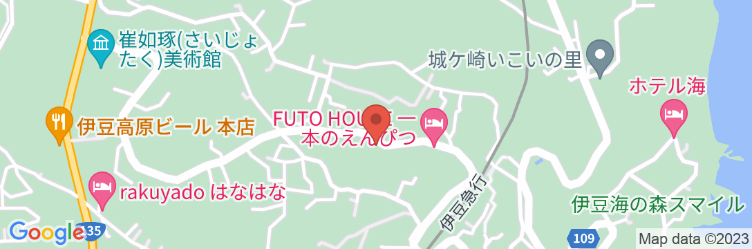 伊豆高原 記念日を祝う宿 別邸KUROの地図