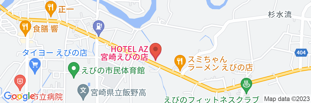 HOTEL AZ 宮崎えびの店の地図