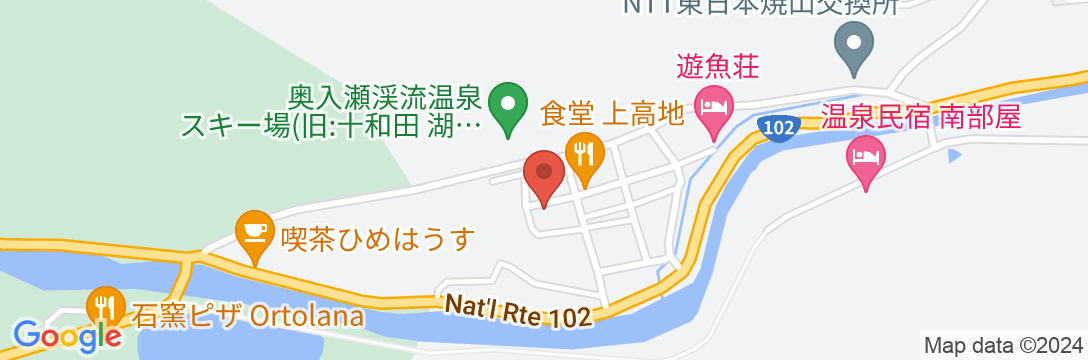 奥入瀬渓流温泉 野の花 焼山荘の地図
