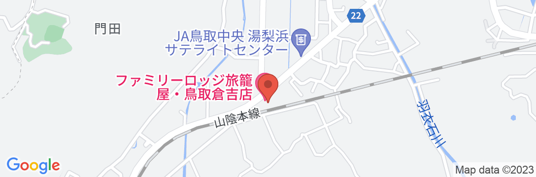 ファミリーロッジ旅籠屋・鳥取倉吉店の地図