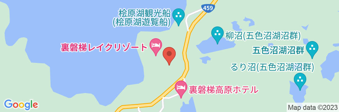 裏磐梯レイクリゾート 本館 五色の森(旧:裏磐梯猫魔ホテル)の地図