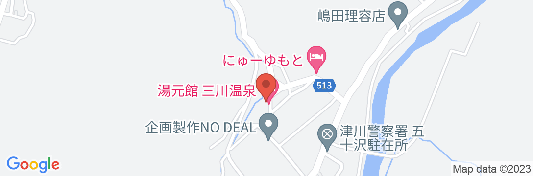 三川温泉 湯元館の地図