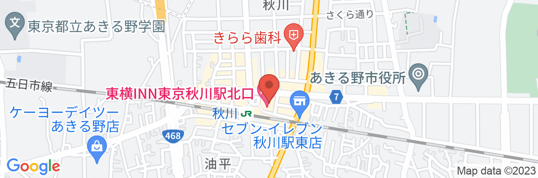 東横INN東京秋川駅北口の地図