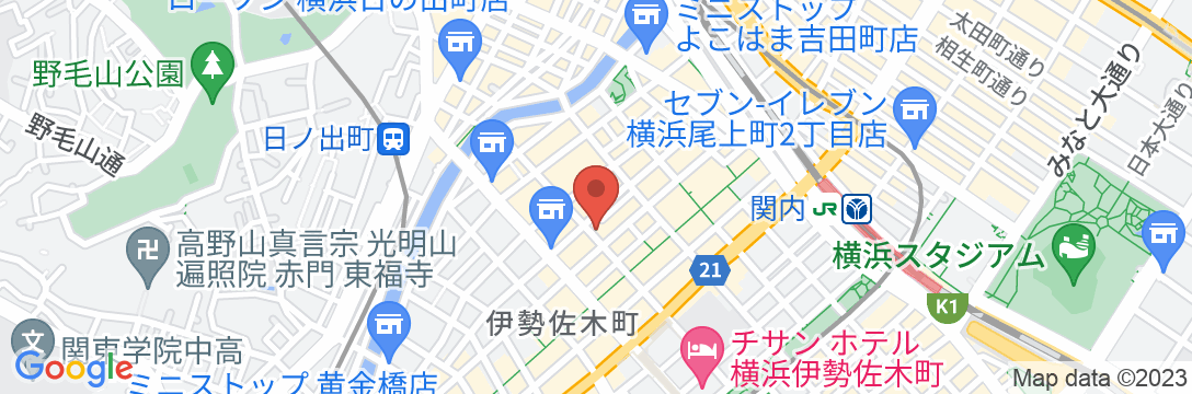 ホテル パセラの森 横浜関内の地図