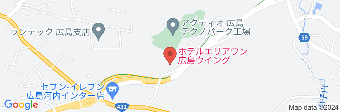 ホテルエリアワン広島ウイング(ホテルエリアワングループ)の地図