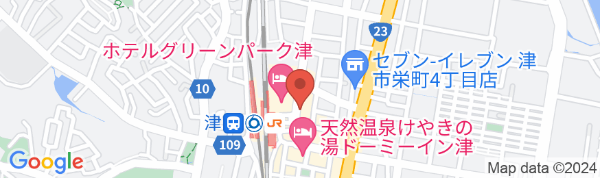 三交イン津駅前～四季乃湯～の地図