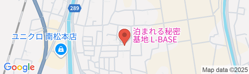泊まれる秘密基地 L-BASEの地図