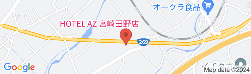 HOTEL AZ 宮崎田野店の地図