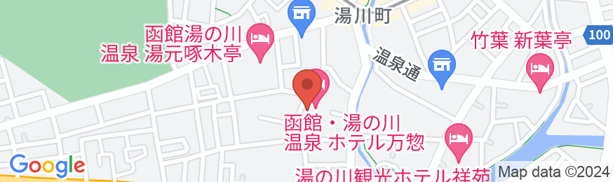 函館・湯の川温泉 ホテル万惣(オリックスホテルズ&リゾーツ)の地図