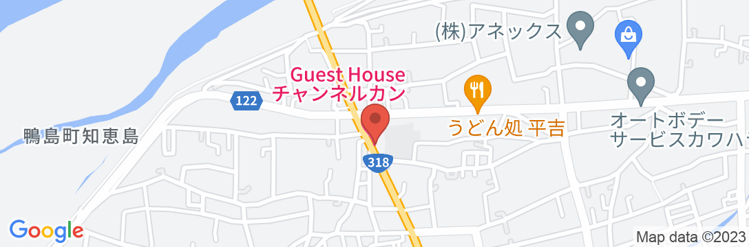 Guest House チャンネルカンの地図