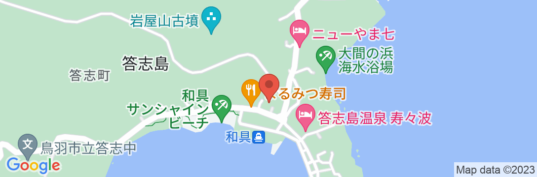 竜宮料理の宿 八島(やしま)の地図