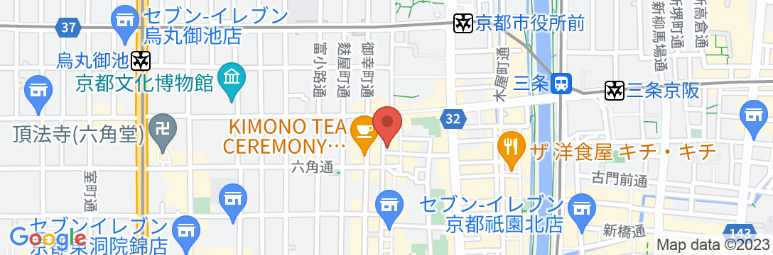 ホテルグレイスリー京都三条の地図