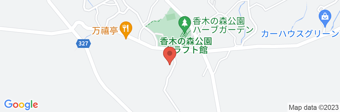 香木の森公園 バンガローの地図
