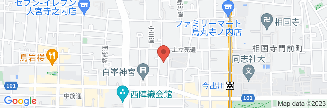 京都西陣の宿の地図