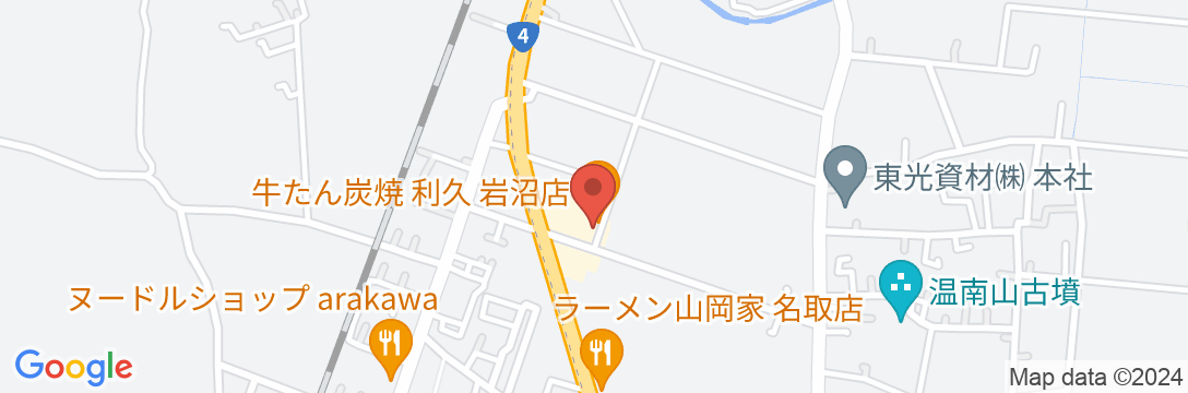 名取岩沼天然温泉「旅人の湯」ホテルルートイン名取岩沼インター -仙台空港-の地図